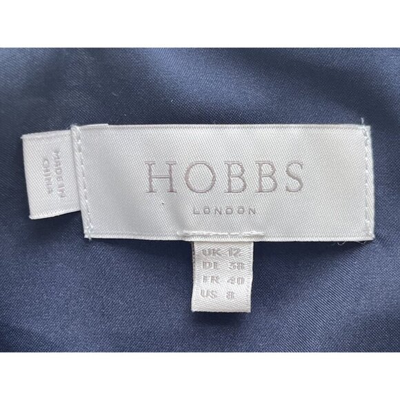 Hobbs Merida Floral Silk Blend Dress 8 Navy EUC - Picture 10 of 12